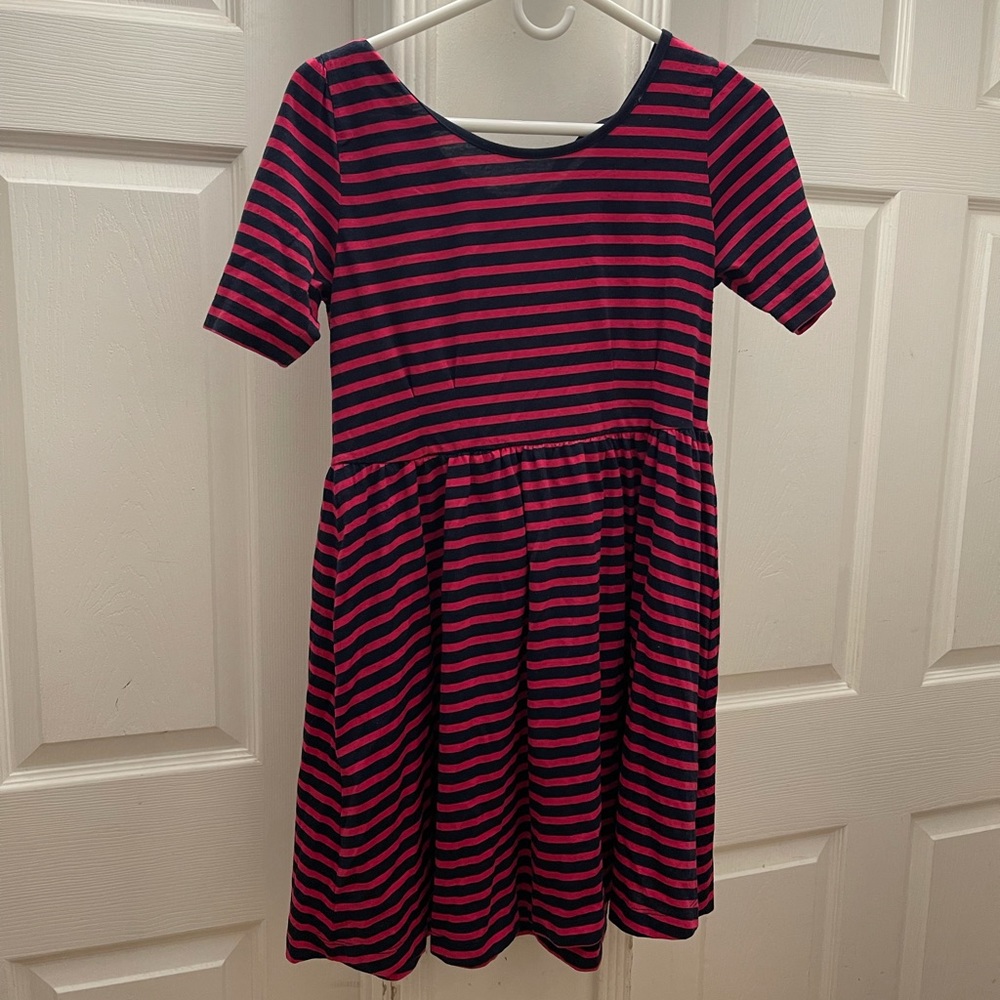 Dipdrops pink/navy striped dress Sz S